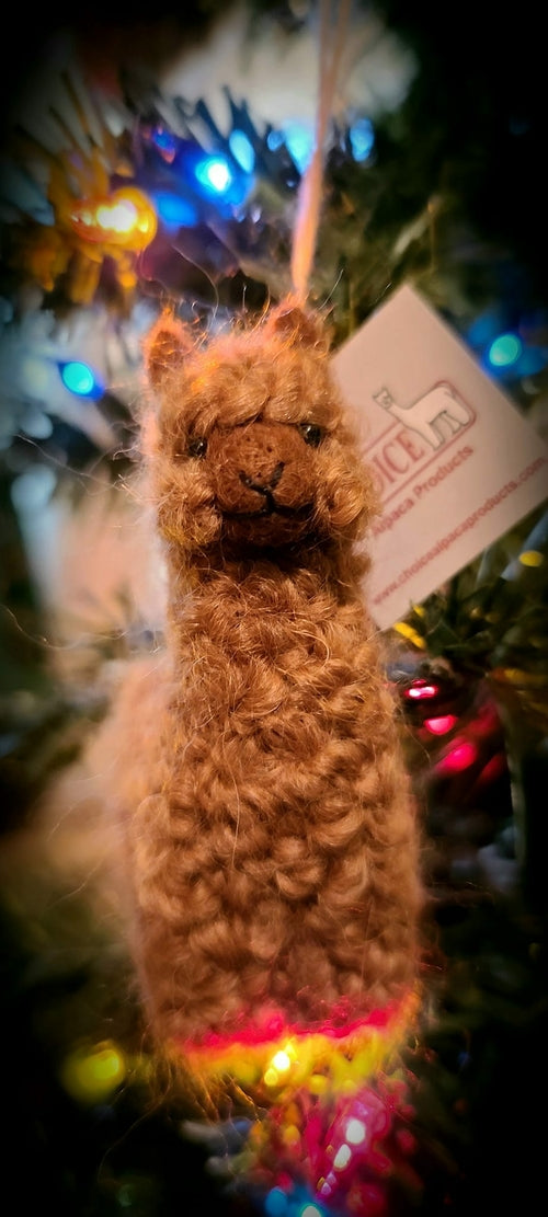 Handcrafted Baby Alpaca Ornament